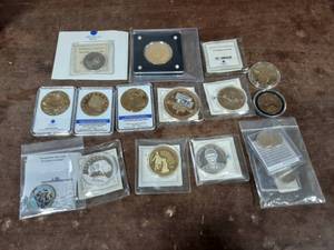 Collection Of Gold & Silver Layered Replica Coins
