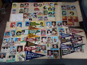 Collection Of Baseball Cards Mounted On Scrapbook & 16- Pendants Of MLB