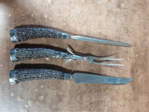 Universal Carving Set With Antler Horn Handles