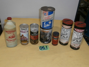 lot 61 image: Vintage Snowmobile Oil & Auto Body Cans