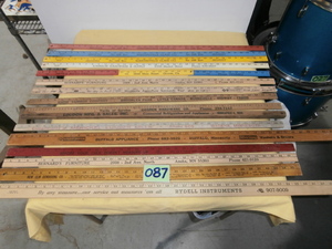 lot 87 image: 16 Vintage Advertising Yard Sticks