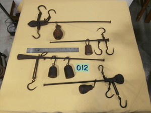 lot 12 image: 4 Vintage Handmade Bar Scales