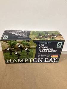 lot 2 image: Hampton Bay 20-Watt Equivalent Millennium Black Adjustable Light Color Integrated LED Outdoor Landscape Flood Light (4-Pack) Customer Returns See Pictures