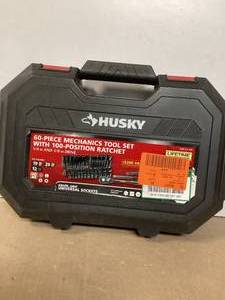 lot 9 image: Husky 38 in. Drive 100-Position Universal SAE and Metric Mechanics Tool Set (60-Piece) Missing Pieces   Customer Returns See Pictures
