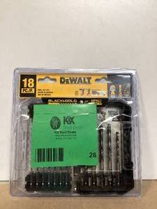 lot 26 image: DEWALT Black and Gold Impact Ready Metal Drill Bit Set (18-Piece)    Customer Returns See Pictures