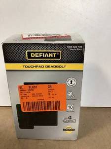 lot 33 image: Defiant Square Matte Black Compact Touch Electronic Single Cylinder Deadbolt   Customer Returns See Pictures