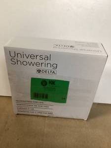 lot 34 image: Delta 1-Spray Patterns 1.75 GPM 8 in. Wall Mount Fixed Shower Head in Chrome   Customer Returns See Pictures