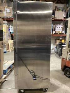 lot 40 image: SABA 23.0 cu. ft. One Door Commercial Reach In Upright Freezer in Stainless Steel Shelves Not Included    Customer Returns See Pictures