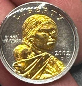 2002-D Platinum  Gold Enhanced Sacagawea Dollar