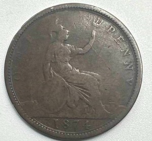 1874 UK Penny
