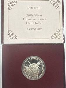 1982-S Proof Washington 250th Anniversary Silver Half Dollar (original box, coa, .36oz silver)