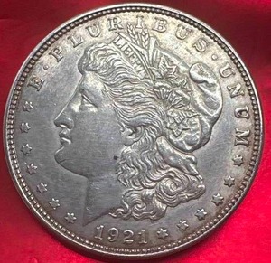 1921-D Morgan Silver Dollar (XF  AU toned)