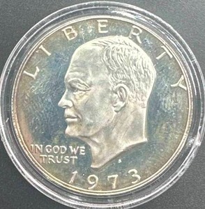 1973-S Proof Eisenhower Dollar (slight beautiful tone)