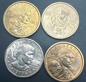 Lot of 4 Dollar Coins
