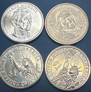 Lot of 4 Dollar Coins