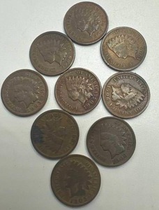 Lot of 9 Indian Head Pennies