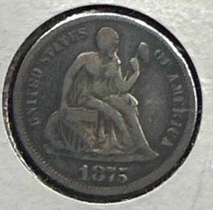 1875 Liberty Seated Dime
