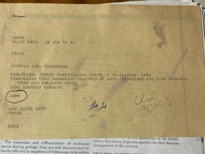 Cynthia Ash 1976 Geological Survey and USGS Professional Paper on Marine Mollusks of Late Cretaceous Age from WY and UT...