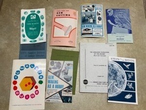 Vintage Guide Informational Books on Gem Making, Gem Cutting, Geological Evolution of the Moon, Steps to the Moon and More