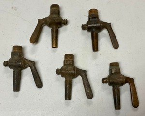 (5) Breweriana Antique Brass Bronze Style Wine Beer Barrel Spigot Vintage Water Faucet