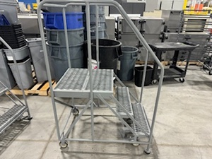 lot 10 image: Three Step Rolling Ladder