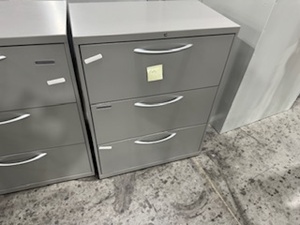 lot 19 image: Three Drawer Filing Cabinets
