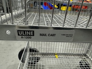lot 56 image: Uline Mail Cart with Removable Baskets