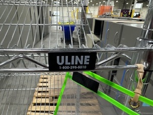 lot 89 image: Uline Slanted Wire Shelving