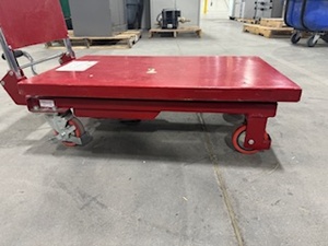 lot 115 image: Uline Lift Table (Red). Model H-1485