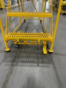 lot 99 image: Five Step Rolling Ladder with brake. 2 Person. 800 Lb Capacity