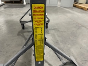 lot 144 image: Akro Mills Two-Sided Rolling Bin Cart with 3 Various Sized Bins
