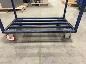 lot 111 image: Metal Utility Cart with wood top