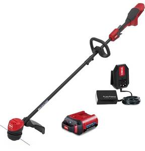 lot 31 image: TORO 60V MAX 13 in. (33.0 cm)  15 in. (38.1 cm) Brushless String Trimmer with 2.0Ah Battery and Charger (02272462.70)