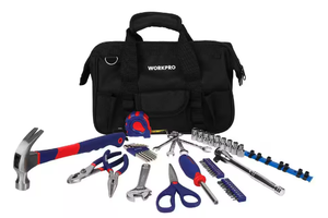 lot 16 image: Workpro 51-Piece Homeowners Tool Set with Tool Bag
