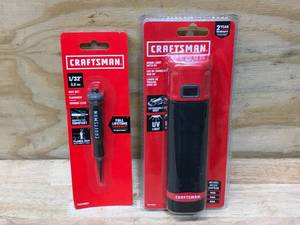 lot 55 image: Lot of 2 - Craftsman tools. Work light with UV CMMT25158. 132 0.8 mm Nail Set CMHT58911.