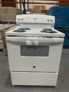 lot 152 image: 30 in. 5.0 cu. ft. Freestanding Electric Range Stove in White Model # JBS160DM4WW (Scratch and Dent Untested)