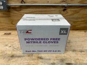 TAC Case of Powdered Free Nitrile Gloves (10 packs of 100 gloves)- Size XL