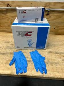 TAC Case of Powder Free Blue Nitrile Gloves (10 packs of 100)- Size Large