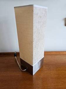 lot 40 image: Modern Canvas Table Lamp With brushed Steel Base