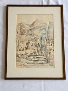 lot 42 image: Watercolor Valley Scape