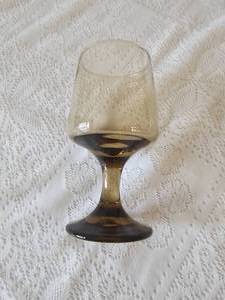 lot 83 image: MCM Smoke Glass Wine Goblets and Sherberts