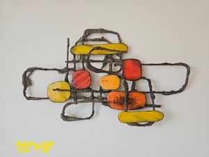 lot 27 image: MCM Brutalist Enamel Wall Art