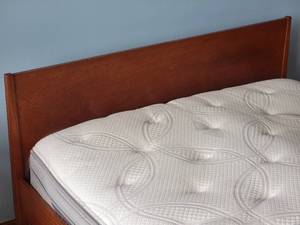 lot 15 image: Teak Full Bed Set with Sleepnumber Mattress