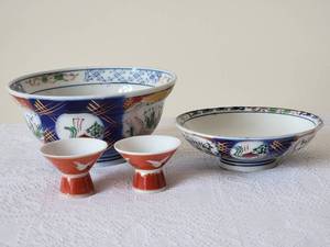 lot 72A image: Asian Rice Bowls and Saki Glasses