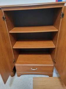 lot 60 image: Two Door Storage Cabinet with Bottom Drawer, Left
