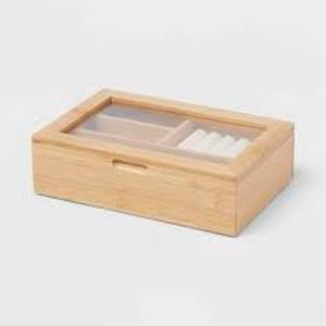 lot 12 image: 9 x 12 Stackable Bamboo Accessory Tray - Brightroom-Set with Lid