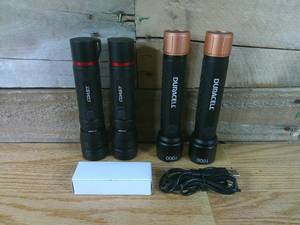 lot 25 image: Set of 2 1000 Lumen Duracell Flashlights and 2 1000 Lumens Coast Flashlights