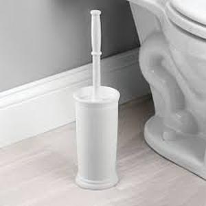 lot 74 image: Set of 3 Kent Plastic Toilet Bowl Brush and Holder - iDESIGN White