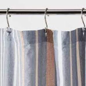 lot 43 image: Set of 2 72X72 100% Cotton Seersucker Waffle Shower Curtain in Blue by Threshold