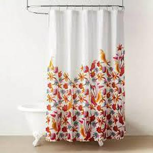 lot 45 image: Set of 2 Natalia Bird Shower Curtain White - Opalhouse designed with Jungalow